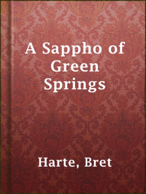 cover image of A Sappho of Green Springs